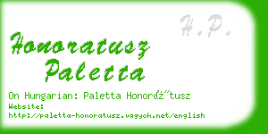 honoratusz paletta business card
